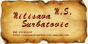 Milisava Šurbatović vizit kartica